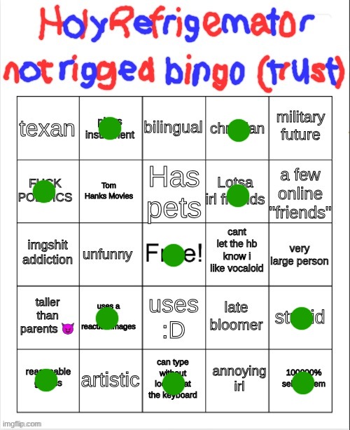 HolyRefrigemator Bingo Version Too Many | image tagged in holyrefrigemator bingo version too many | made w/ Imgflip meme maker