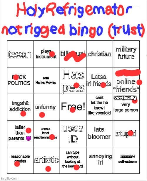 HolyRefrigemator Bingo Version Too Many | vertically | image tagged in holyrefrigemator bingo version too many | made w/ Imgflip meme maker