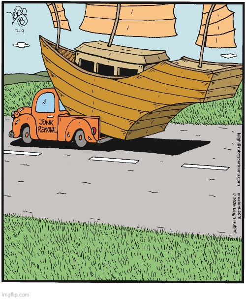 Rubes | image tagged in comics,rubes,junk,boat,removal,chinese | made w/ Imgflip meme maker