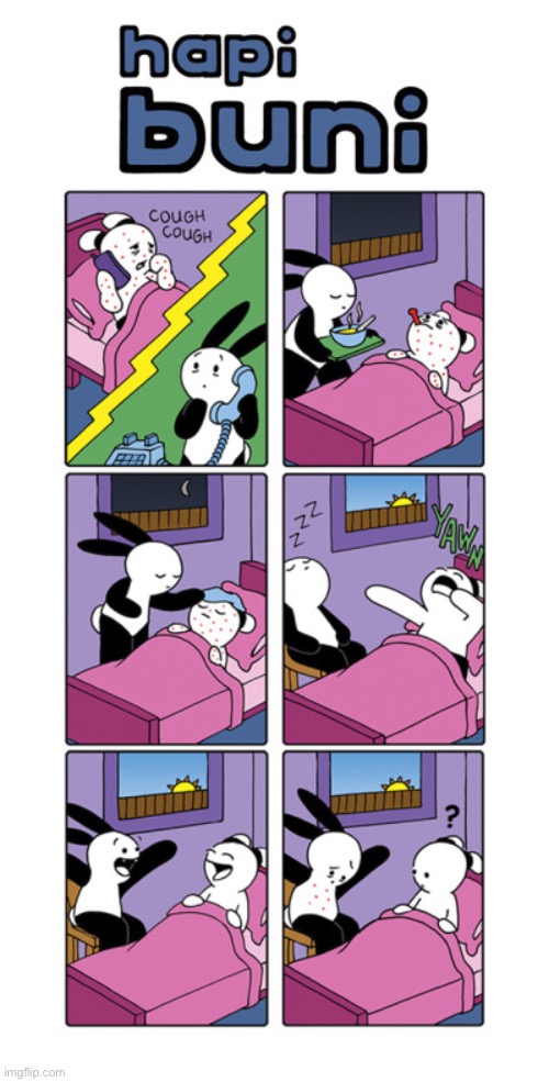 image tagged in comics,buni comics,sick,measles,contagious,girl | made w/ Imgflip meme maker