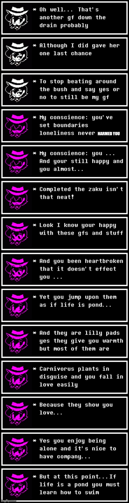 HARMED YOU | made w/ Imgflip meme maker