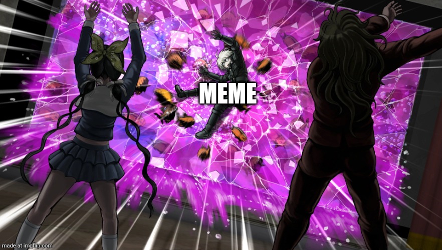 Gonta and Tenko throw K1-bo at glass | MEME | image tagged in gonta and tenko throw k1-bo at glass | made w/ Imgflip meme maker