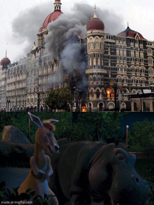 Duke and Eze laugh at mumbai attacks 11/26 | image tagged in duke and eze laugh at what,deviantart,crossover,disney,2008,ripoff | made w/ Imgflip meme maker