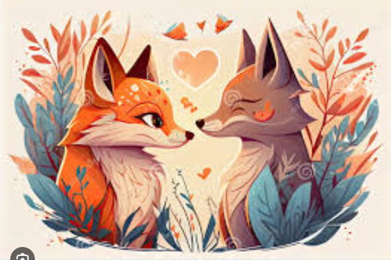 High Quality Cute wolf &fox Blank Meme Template