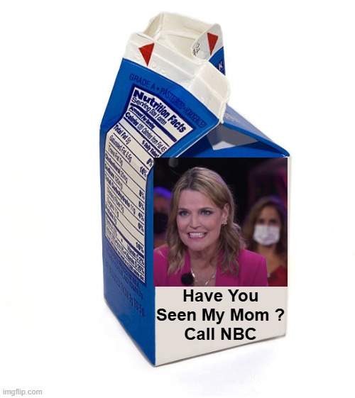 The 4th Estate of The Realm: Kidnaped Mother Edition to Advance TECHNOCRACY & DNA database | Have You
Seen My Mom ?
Call NBC | image tagged in milk carton,today,nbc,msnbc,superior royalty,msm lies | made w/ Imgflip meme maker