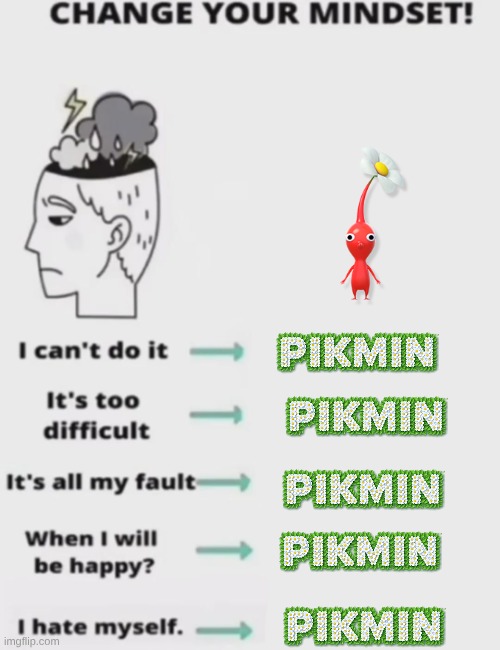 pikmin of wisdome | image tagged in change your mindset | made w/ Imgflip meme maker