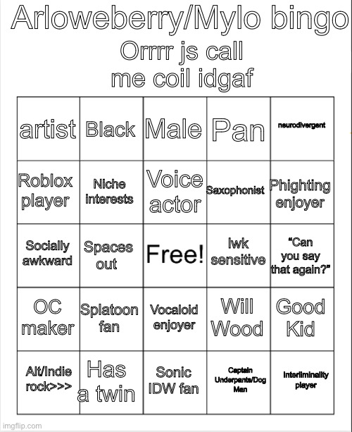 High Quality arlowberry bingo Blank Meme Template