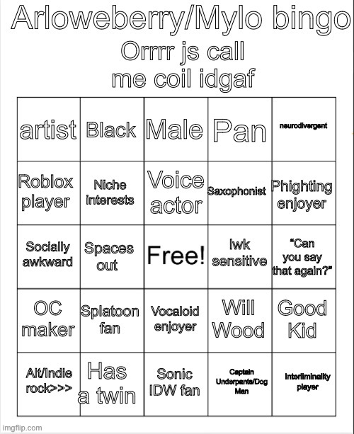 been a while since ive made one tbh | image tagged in arlowberry bingo | made w/ Imgflip meme maker