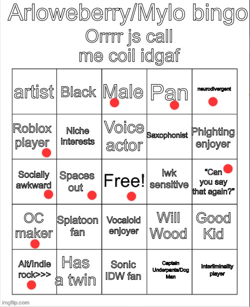 buh | image tagged in arlowberry bingo | made w/ Imgflip meme maker