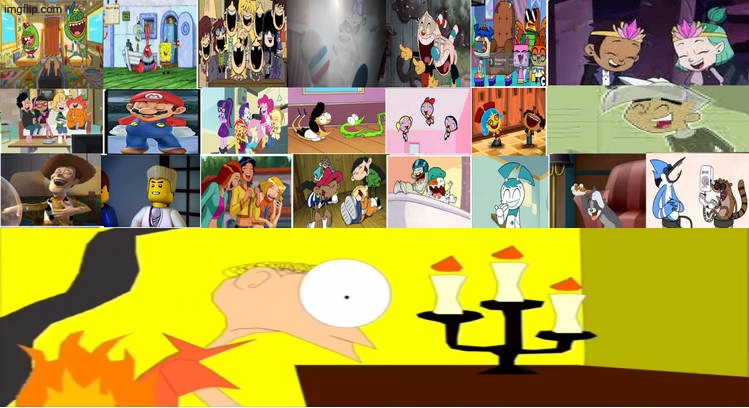 Everyone Laughs at Matthew's clothes on fire?!? | image tagged in everyone laughs at what,deviantart,crossover,toy story,ninjago | made w/ Imgflip meme maker