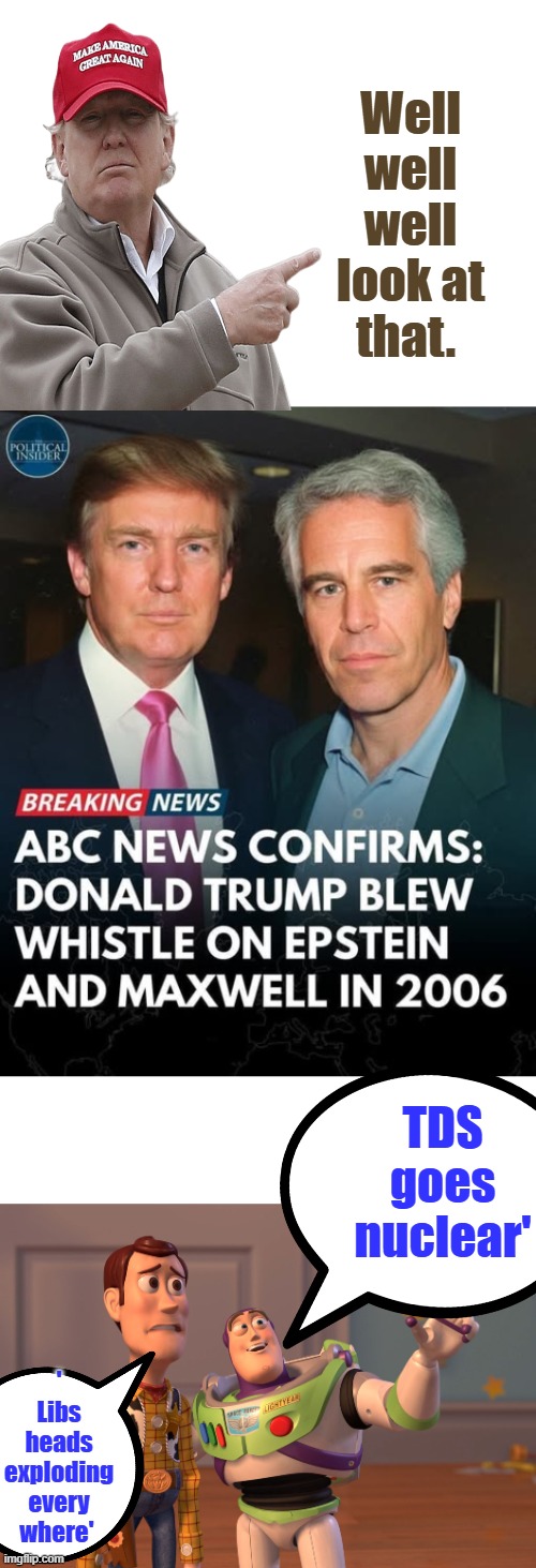 Well well well look at that. TDS goes nuclear'; ' Libs heads exploding every where' | image tagged in memes,x x everywhere | made w/ Imgflip meme maker