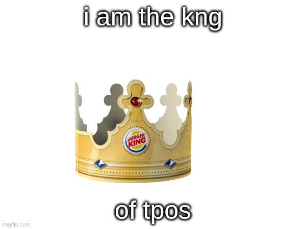 . | i am the kng; of tpos | image tagged in tag | made w/ Imgflip meme maker