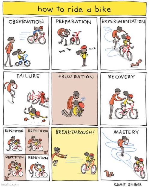 How to bike | image tagged in bike,bicycle,bikes,ride,comics,comics/cartoons | made w/ Imgflip meme maker