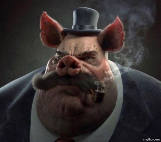 hyper realistic picture of a smartly dressed pig smoking a pipe | image tagged in hyper realistic picture of a smartly dressed pig smoking a pipe | made w/ Imgflip meme maker