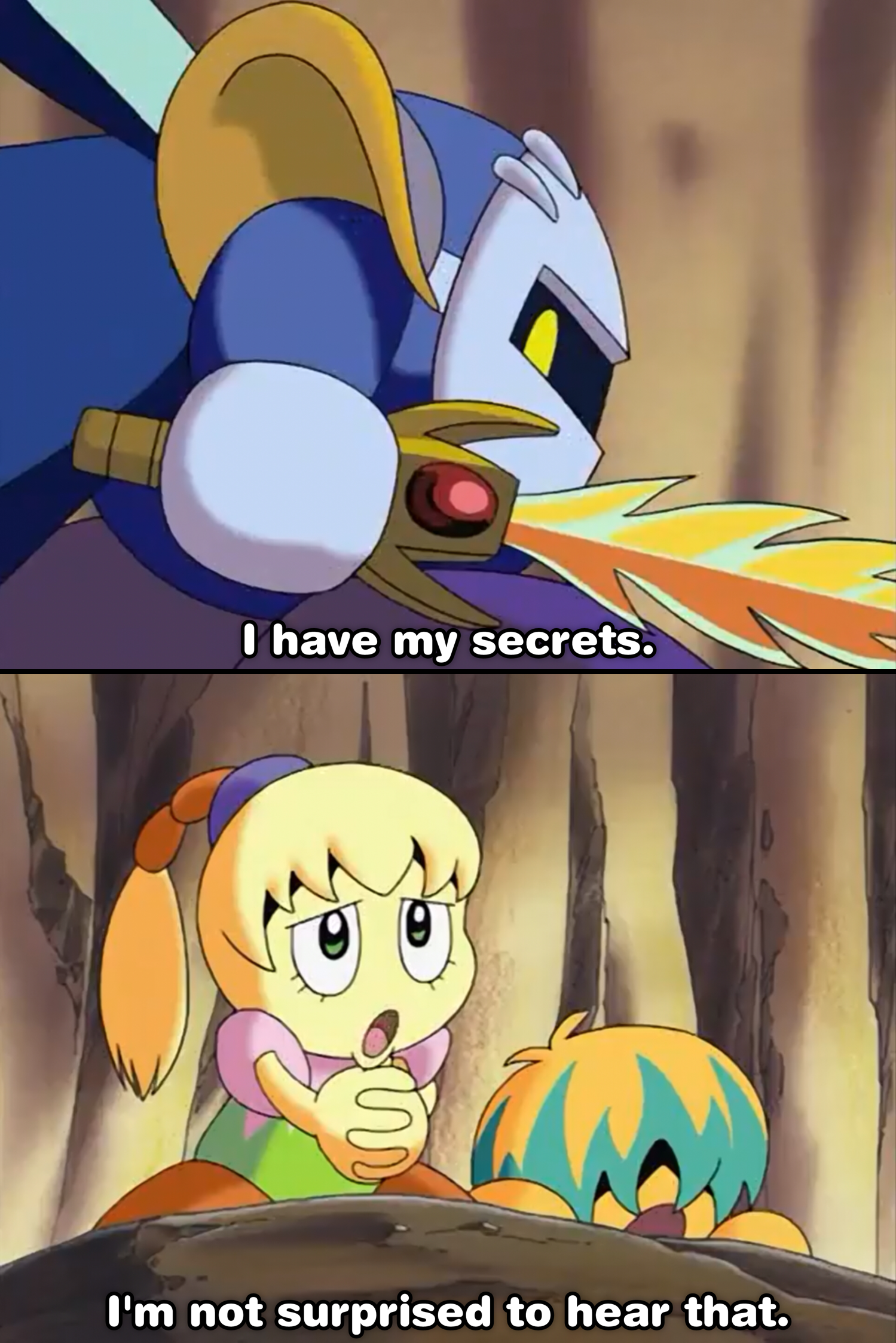 Tiff is not surprised to hear that Meta Knight has secrets Blank Meme Template