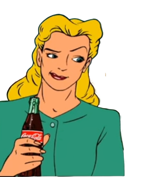 Mrs Coco Cole with Coca Cola Blank Meme Template