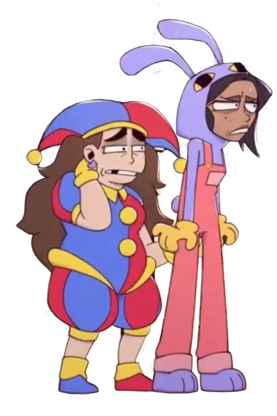 Frankie and Andi from The Amazing digital circus Blank Meme Template