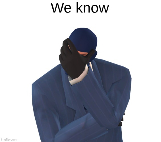 We know | image tagged in disappointed spy | made w/ Imgflip meme maker