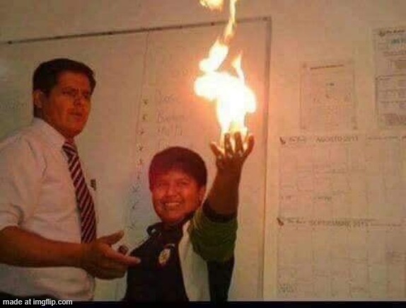 Kid Holding Fire | image tagged in kid holding fire | made w/ Imgflip meme maker