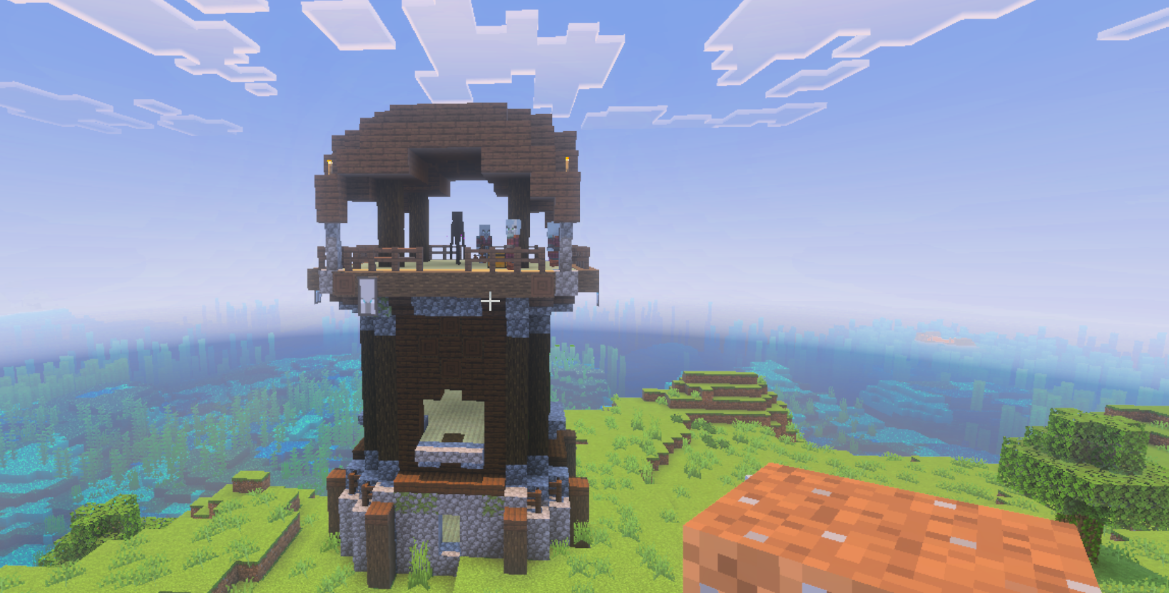 Pillager Outpost With 7 (Seven) Ominous Banners Blank Meme Template