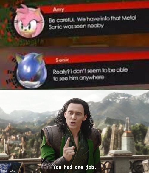 Sega wasn't smart here... | image tagged in sonic,you had one job | made w/ Imgflip meme maker