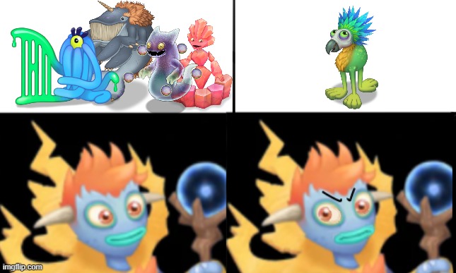 Best And Worst Monsters | image tagged in happy galvana angry galvana | made w/ Imgflip meme maker