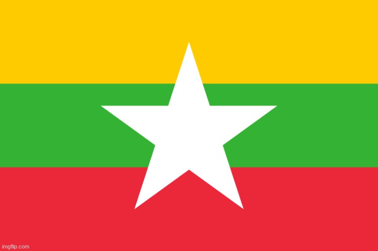 Myanmar Flag | image tagged in myanmar flag | made w/ Imgflip meme maker