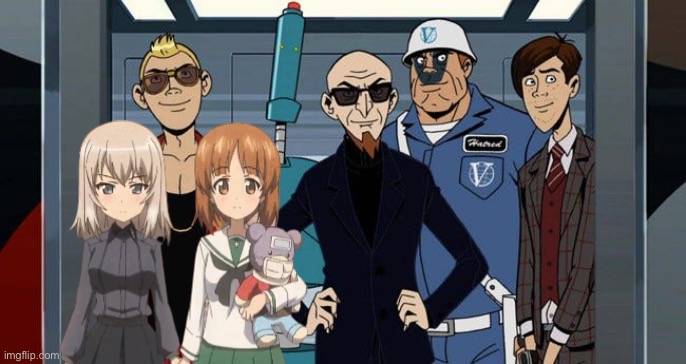 Miho and Erika visit the Venture pad | image tagged in girls und panzer,venture bros,girls und venture,parody,meme,crossover | made w/ Imgflip meme maker