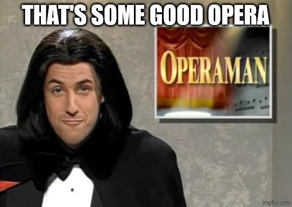 Adam Sandler: Opera Man | THAT'S SOME GOOD OPERA | image tagged in adam sandler opera man | made w/ Imgflip meme maker