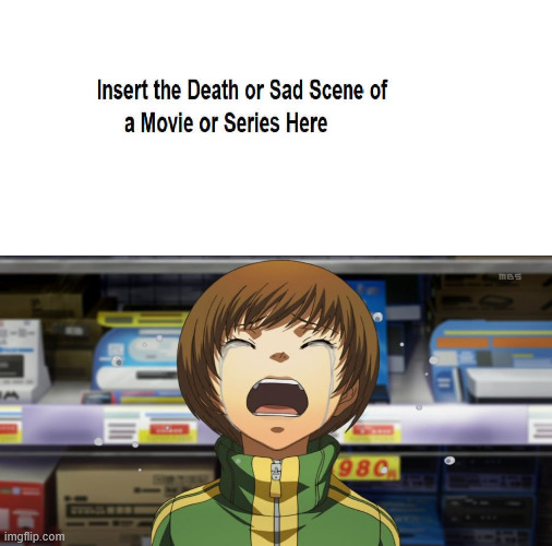 What makes Chie cry ? Blank Meme Template