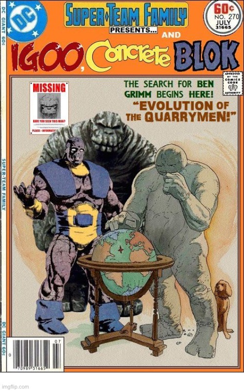 image tagged in comics,crossover,concrete,igoo,blok,super team family | made w/ Imgflip meme maker