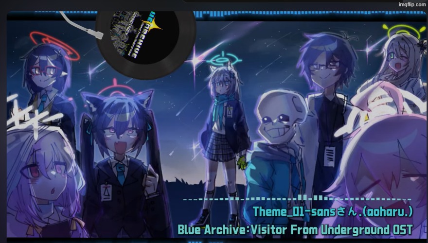 One of the things that I stumbled upon (ABSOLUTE CINEMA-) | image tagged in blue archive visitor from underground,don't mind atsuko in there,she's sans's g- | made w/ Imgflip meme maker