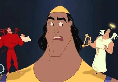 Kronk shoulder angels Blank Meme Template