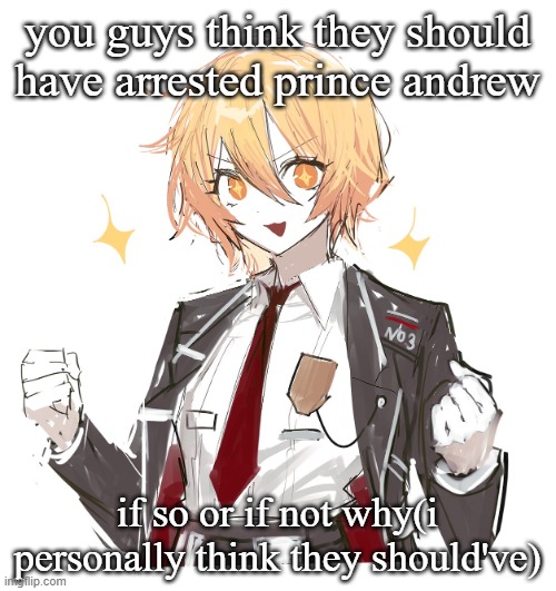 don quote | you guys think they should have arrested prince andrew; if so or if not why(i personally think they should've) | image tagged in don quote | made w/ Imgflip meme maker