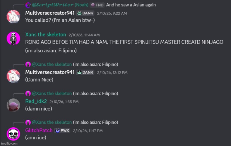 from a Sans AUs Discord server, it's undertale related cuz of Sans AUs- | made w/ Imgflip meme maker