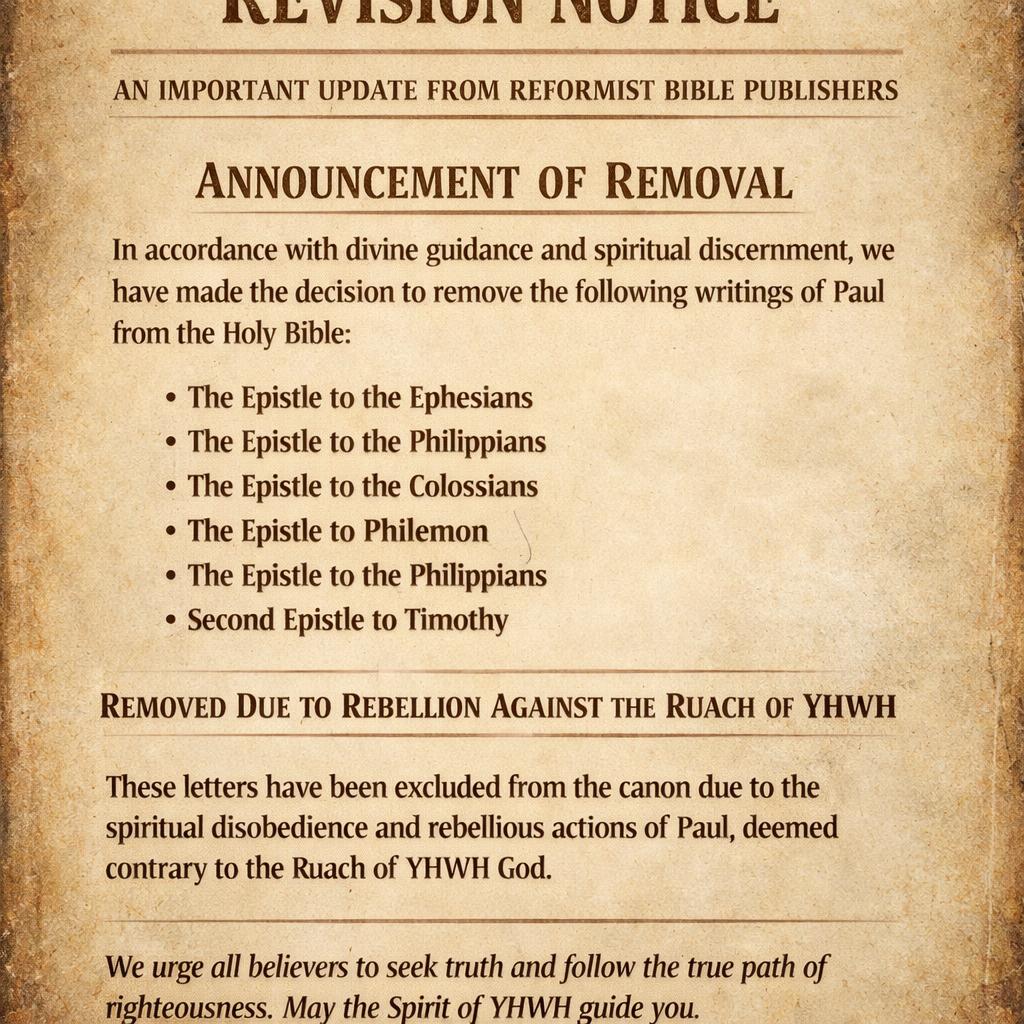 IF and WHEN REFORMIST BIBLE PUBLISHERS EXCLUDE all of Paul’s PRI Blank Meme Template