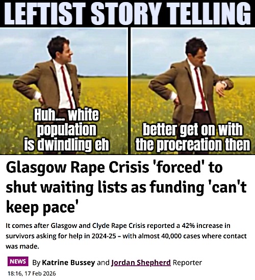 No other reason... none | LEFTIST STORY TELLING | image tagged in mr bean waiting,sarcasm,dark humor,immigrants,politics | made w/ Imgflip meme maker