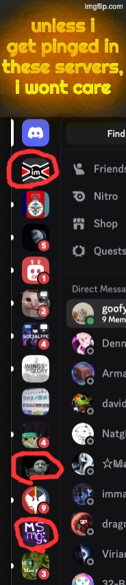 unless i get pinged in these servers, i wont care | made w/ Imgflip meme maker