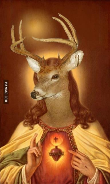 Deer jesus Blank Meme Template