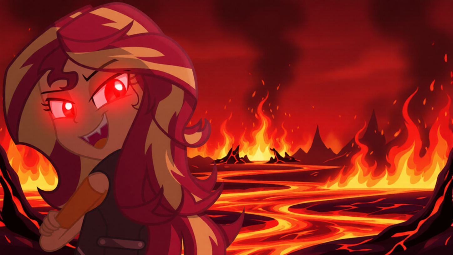 Sunset Shimmer the Hell Queen Blank Meme Template