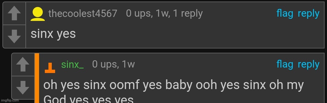 image tagged in comment,comments,sinx no,sinx yes | made w/ Imgflip meme maker