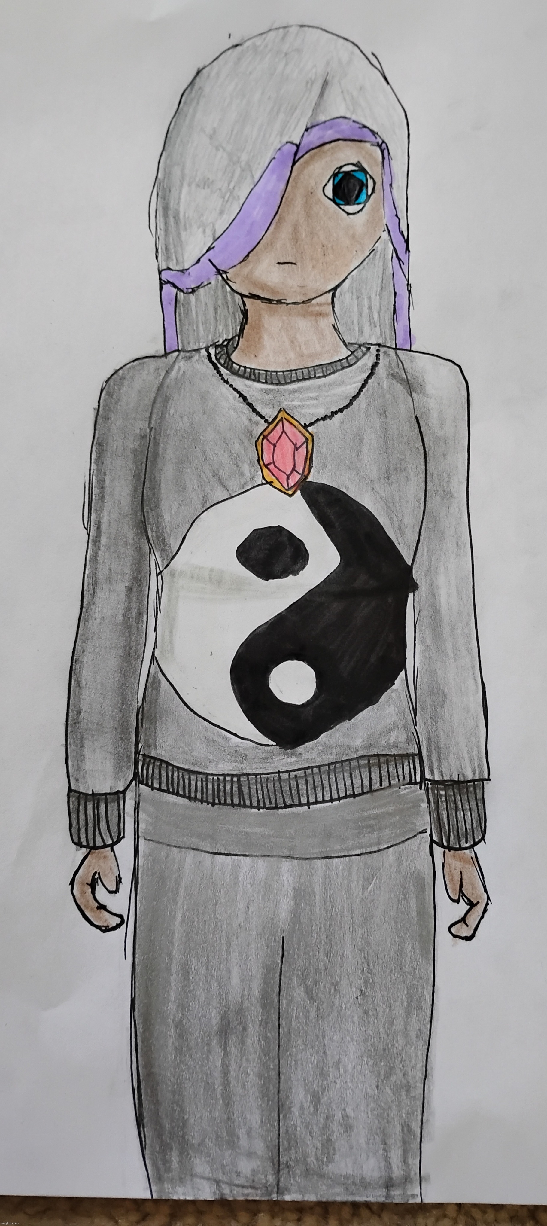 I redrew yang | image tagged in drawing | made w/ Imgflip meme maker