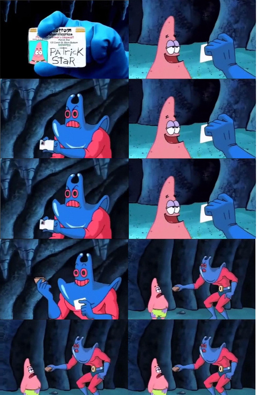 Extended Patrick Wallet Meme Blank Meme Template