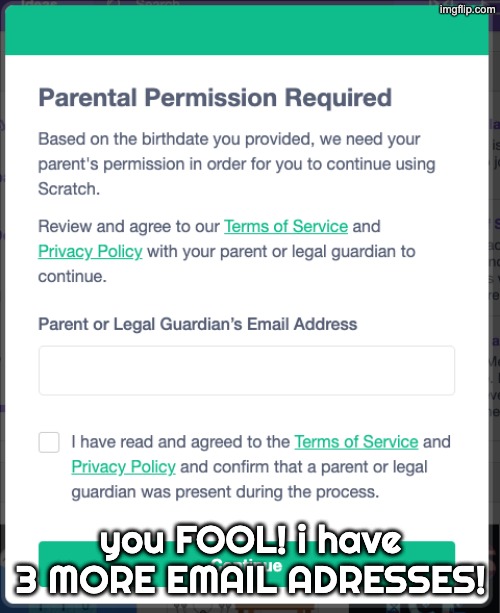 you FOOL! i have 3 MORE EMAIL ADRESSES! | made w/ Imgflip meme maker