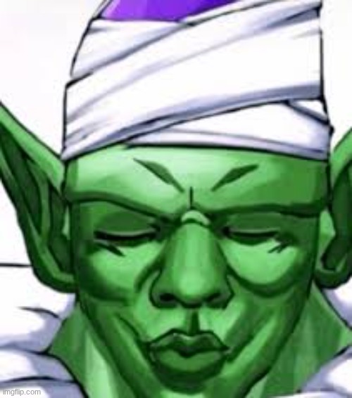 piccolo trying not to laugh | image tagged in piccolo trying not to laugh | made w/ Imgflip meme maker