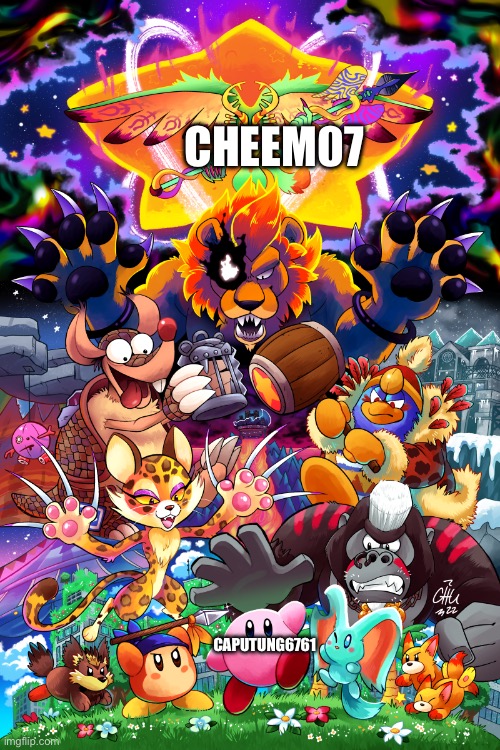 Kirby VS. The Beast Pack poster | CHEEM07 CAPUTUNG6761 | image tagged in kirby vs the beast pack poster | made w/ Imgflip meme maker