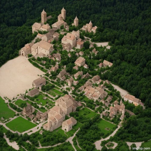 Just a medieval village, nothing wrong about it. | image tagged in medieval,village,msmg,nothing to see here,hello | made w/ Imgflip meme maker