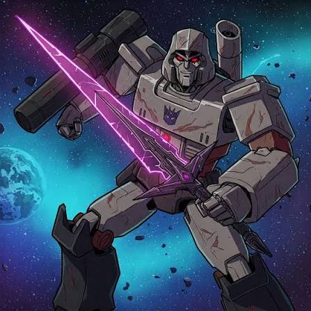Megatron and sword Blank Meme Template