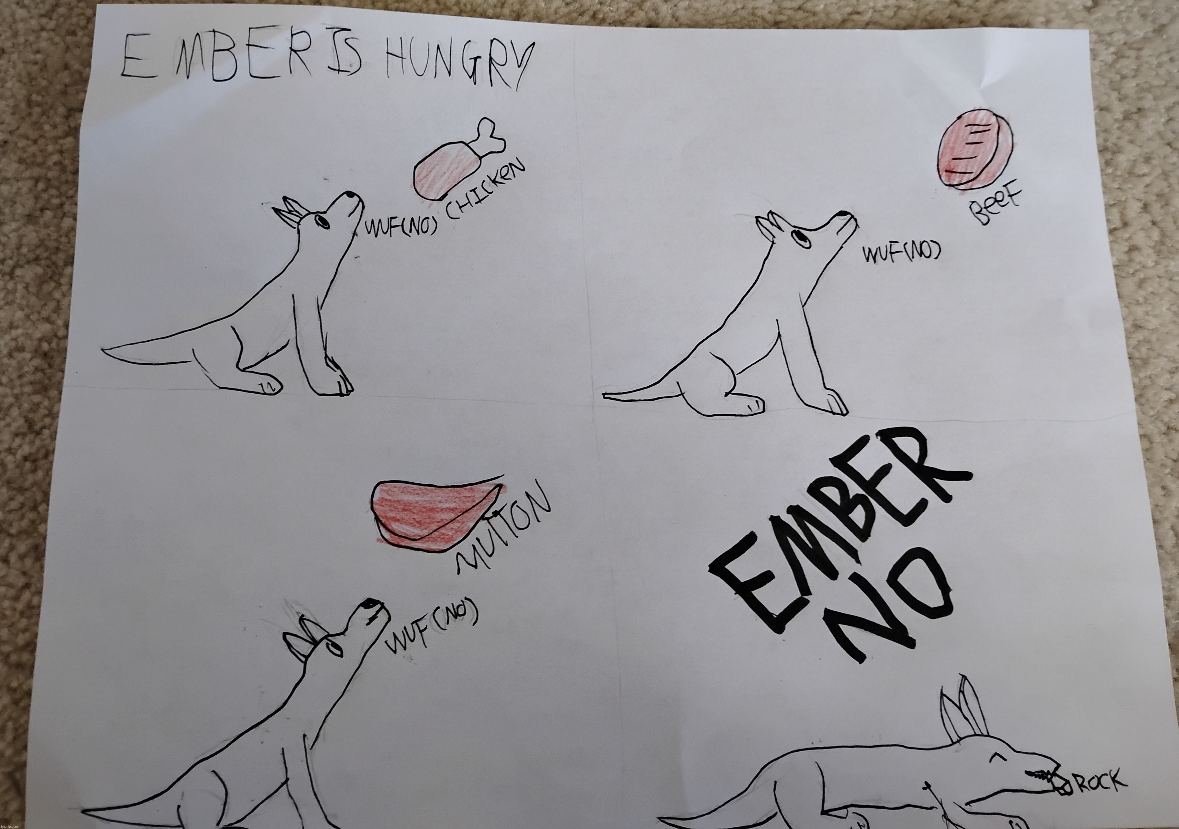 Ember did not manage to eat the rock | made w/ Imgflip meme maker