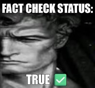 Fact check status : True | image tagged in fact check status true | made w/ Imgflip meme maker